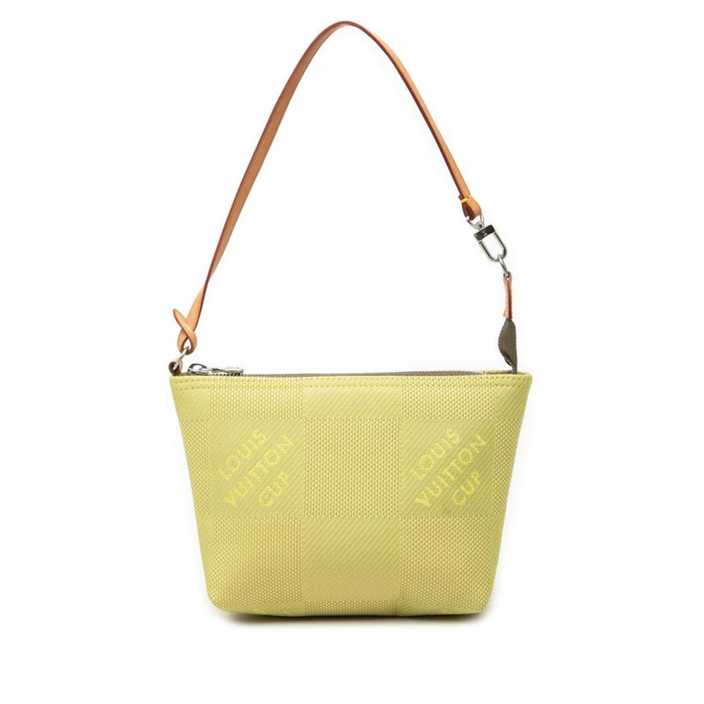 Louis Vuitton Damier Geant Volunteer Cup Pouch Canvas Leather Green